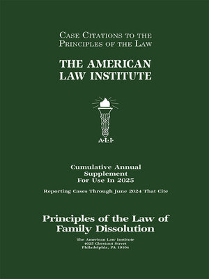 cover image of Principles of the Law, Family Dissolution: Analysis and Recommendations
